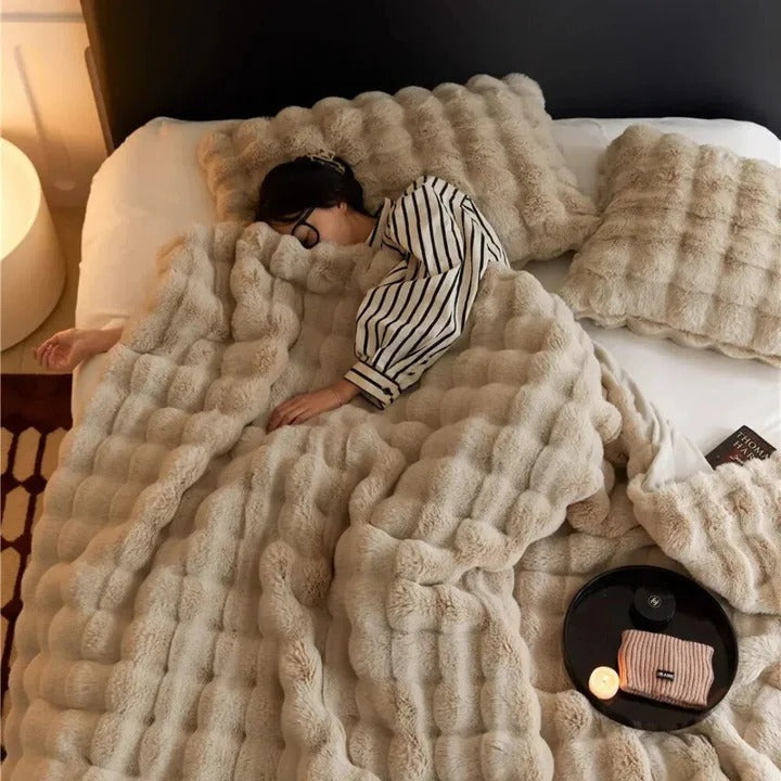 Jeté de couverture doux et douillet lavable en machine