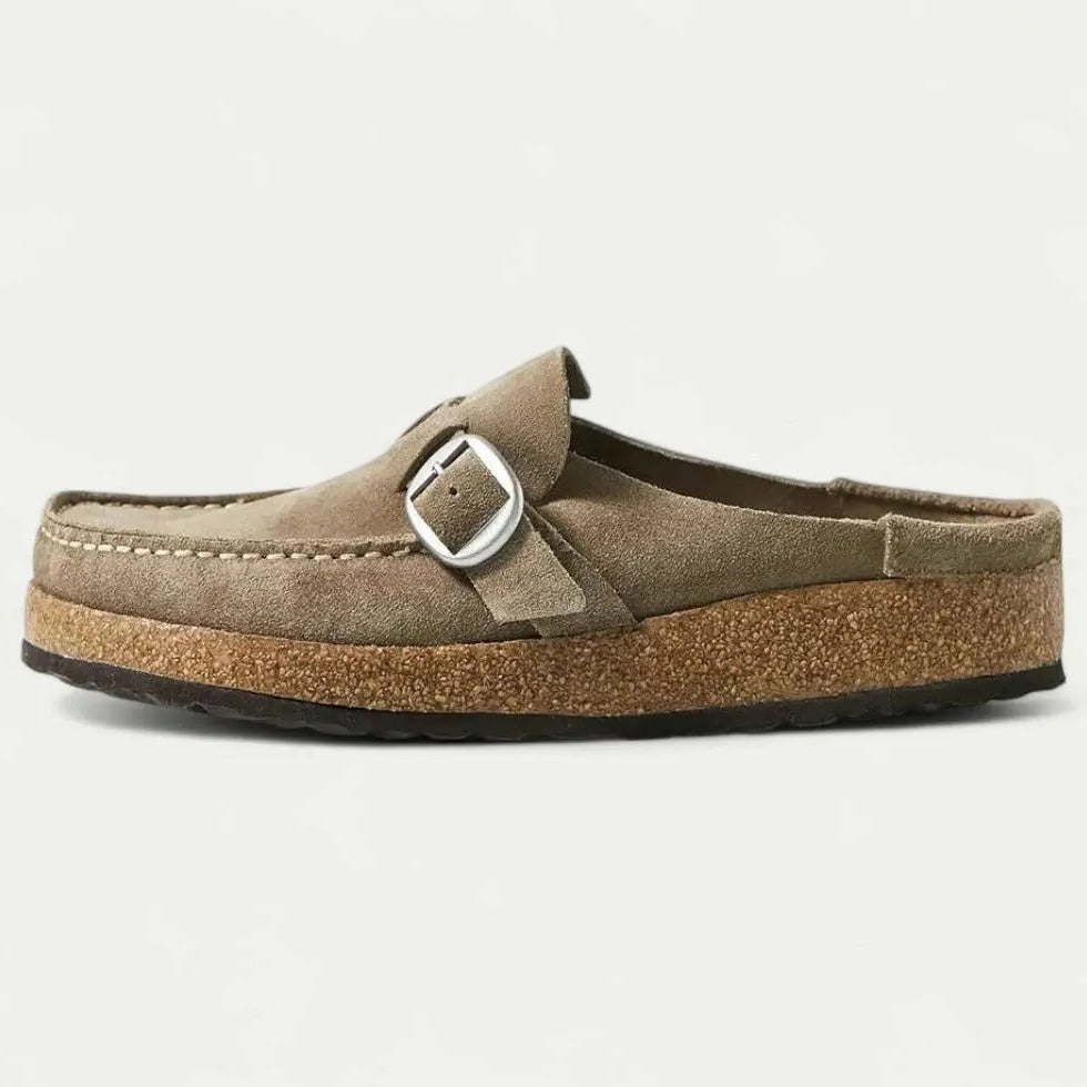 Mocassins souples en cuir pour femme avec bride réglable