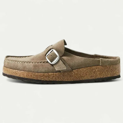 Mocassins souples en cuir pour femme avec bride réglable