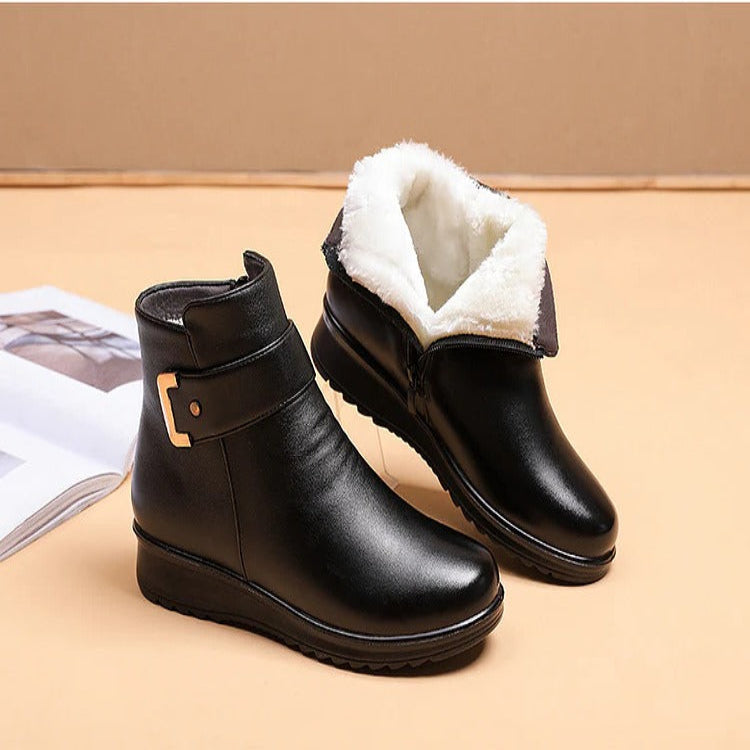 Bottes de neige chaudes et isolées pour femme avec semelles antidérapantes