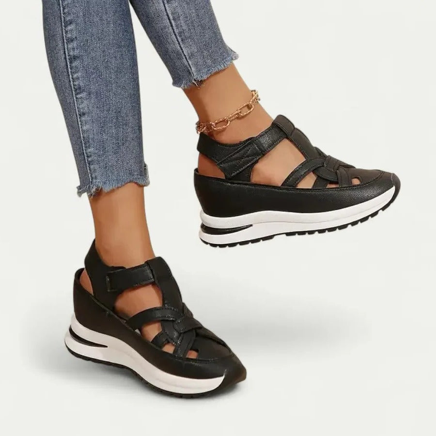 Sandales de marche compensées confortables pour femme