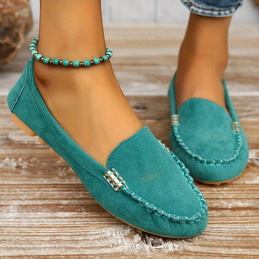 Mocassins à enfiler confortables en similicuir pour femme