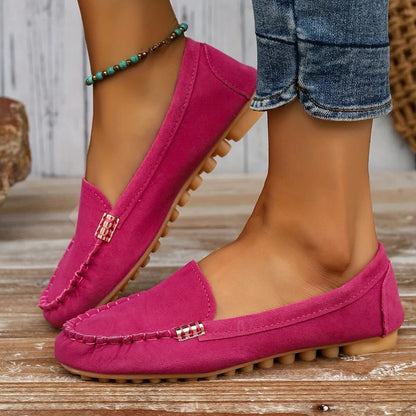 Mocassins à enfiler confortables en similicuir pour femme