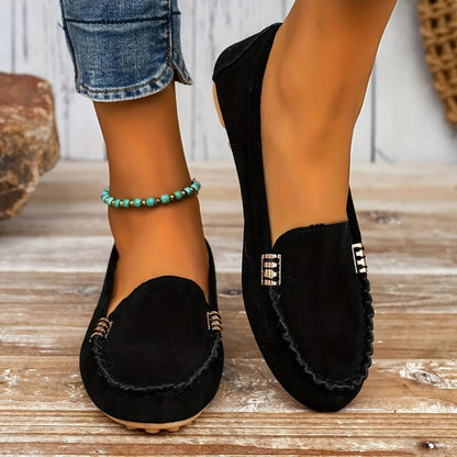 Mocassins à enfiler confortables en similicuir pour femme