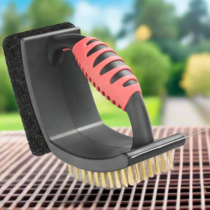 Stainless Steel Grill Cleaning Brush with Scraper - Ortekor