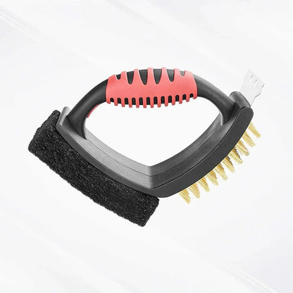 Brosse de nettoyage de barbecue en acier inoxydable avec raclette