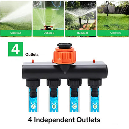 Raccord de tuyau en laiton multiport pour arrosage extérieur