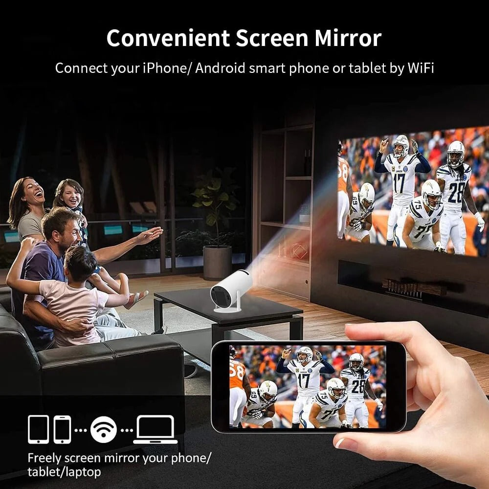 Mini-projecteur de cinéma maison 4K compact avec grand écran