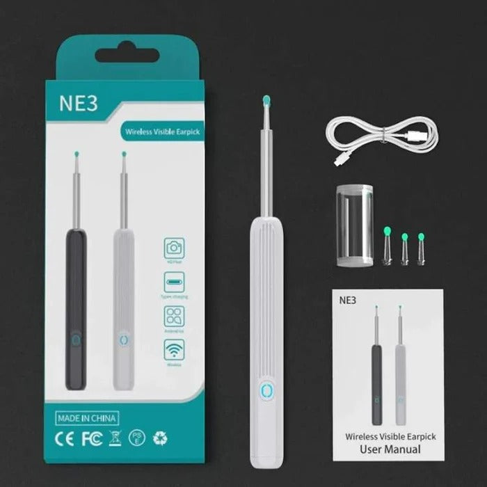 Endoscope auriculaire sans fil avec caméra lumineuse LED