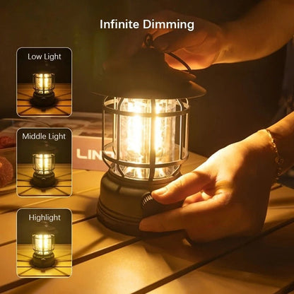 Lanterne de camping rechargeable compacte à luminosité réglable