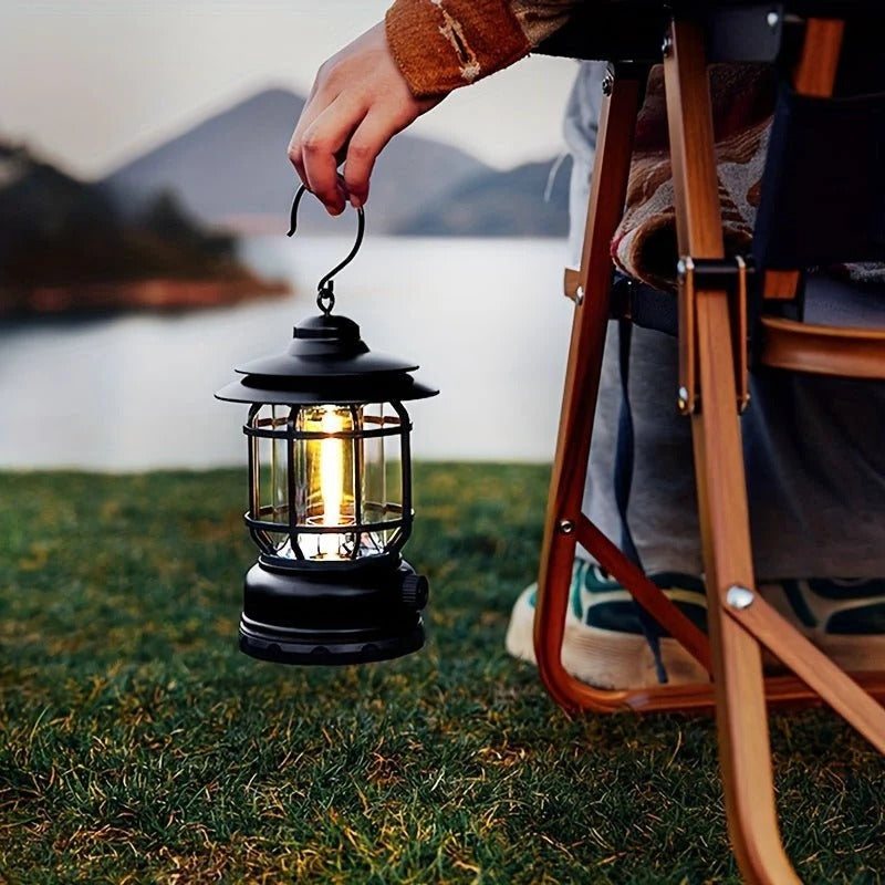 Lanterne de camping rechargeable compacte à luminosité réglable