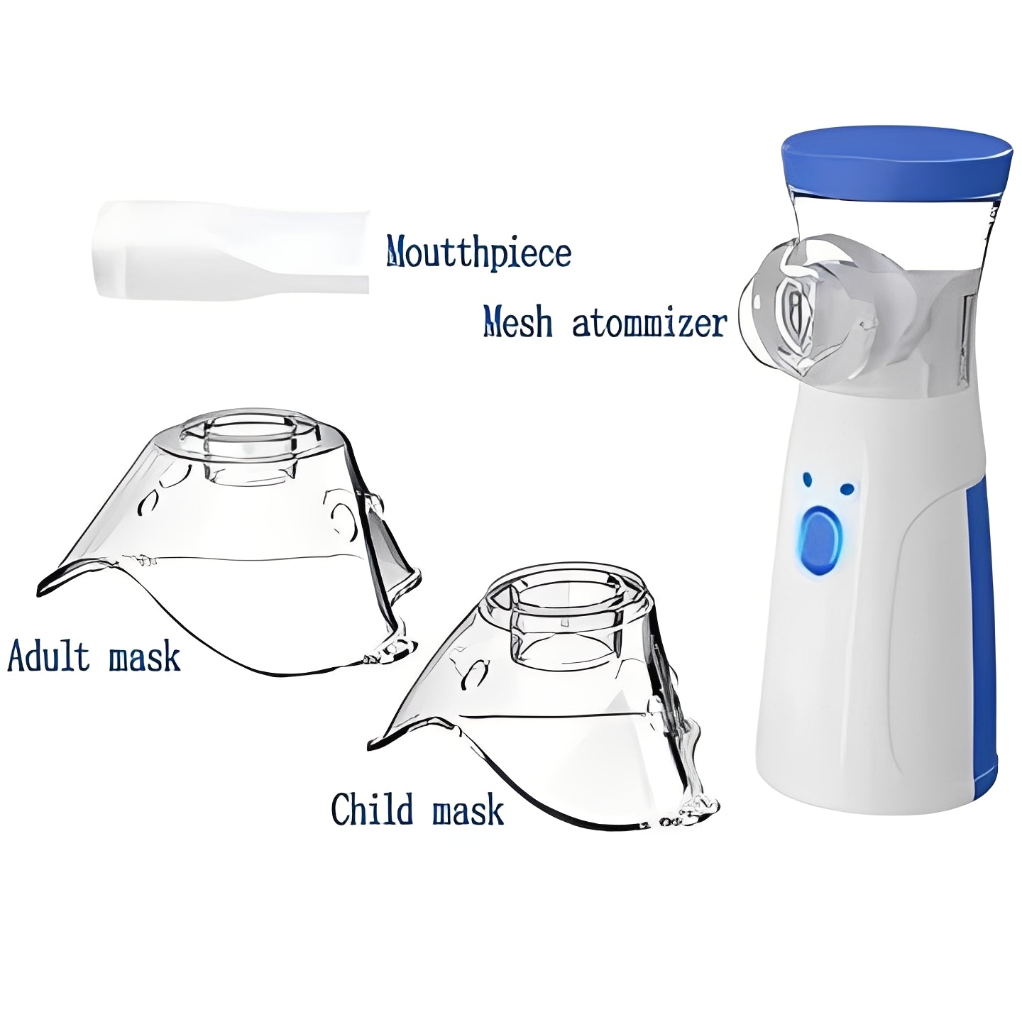 Kit d'inhalateur portable Mini USB avec masques