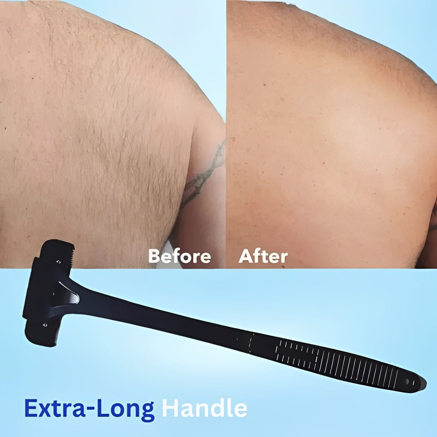 Rasoir dorsal facile d'accès pour hommes avec long manche