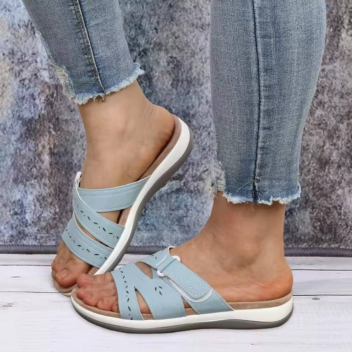 Sandales compensées confortables pour femmes avec semelles intérieures souples