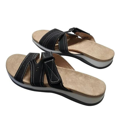 Sandales compensées confortables pour femmes avec semelles intérieures souples