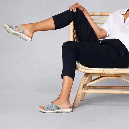 Sandales compensées confortables pour femmes avec semelles intérieures souples