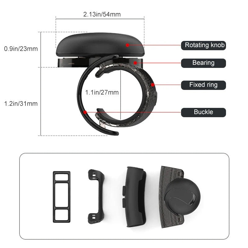 Bouton de volant rotatif à 360° Easy Grip avec roulement