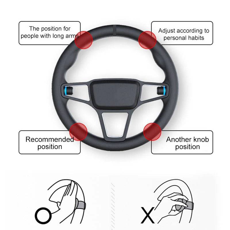 Bouton de volant rotatif à 360° Easy Grip avec roulement