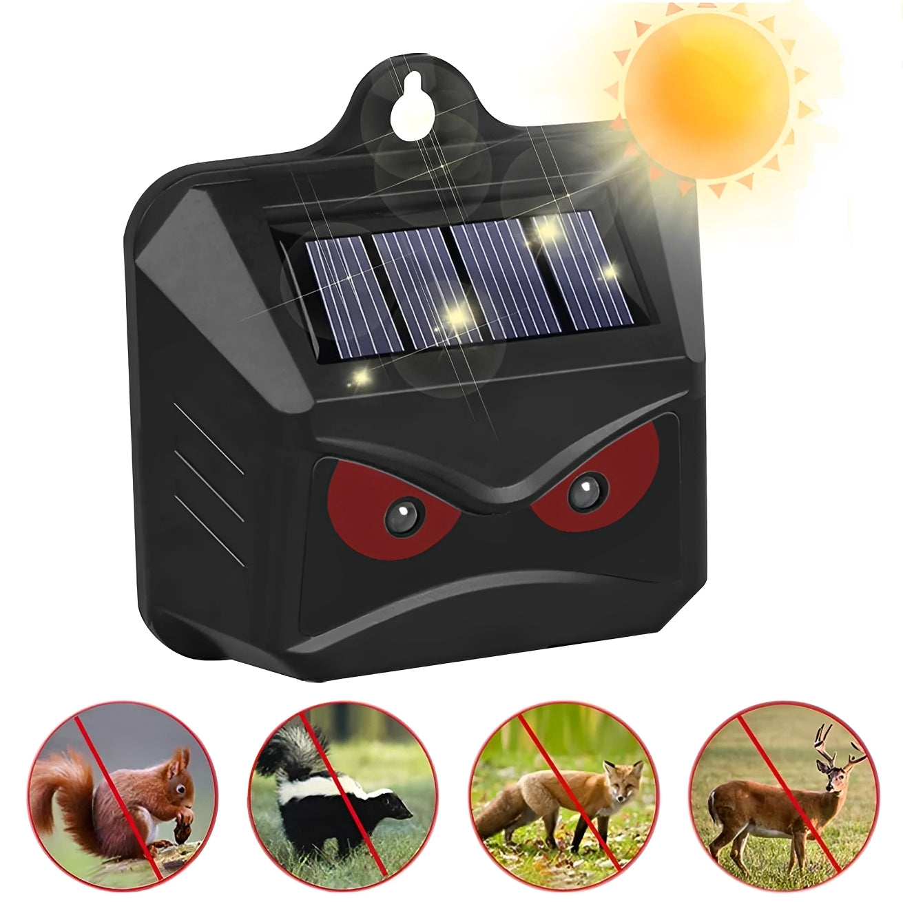 Répulsif Solaire Ultrasonique Antiparasitaire d'Extérieur, Lot de 2