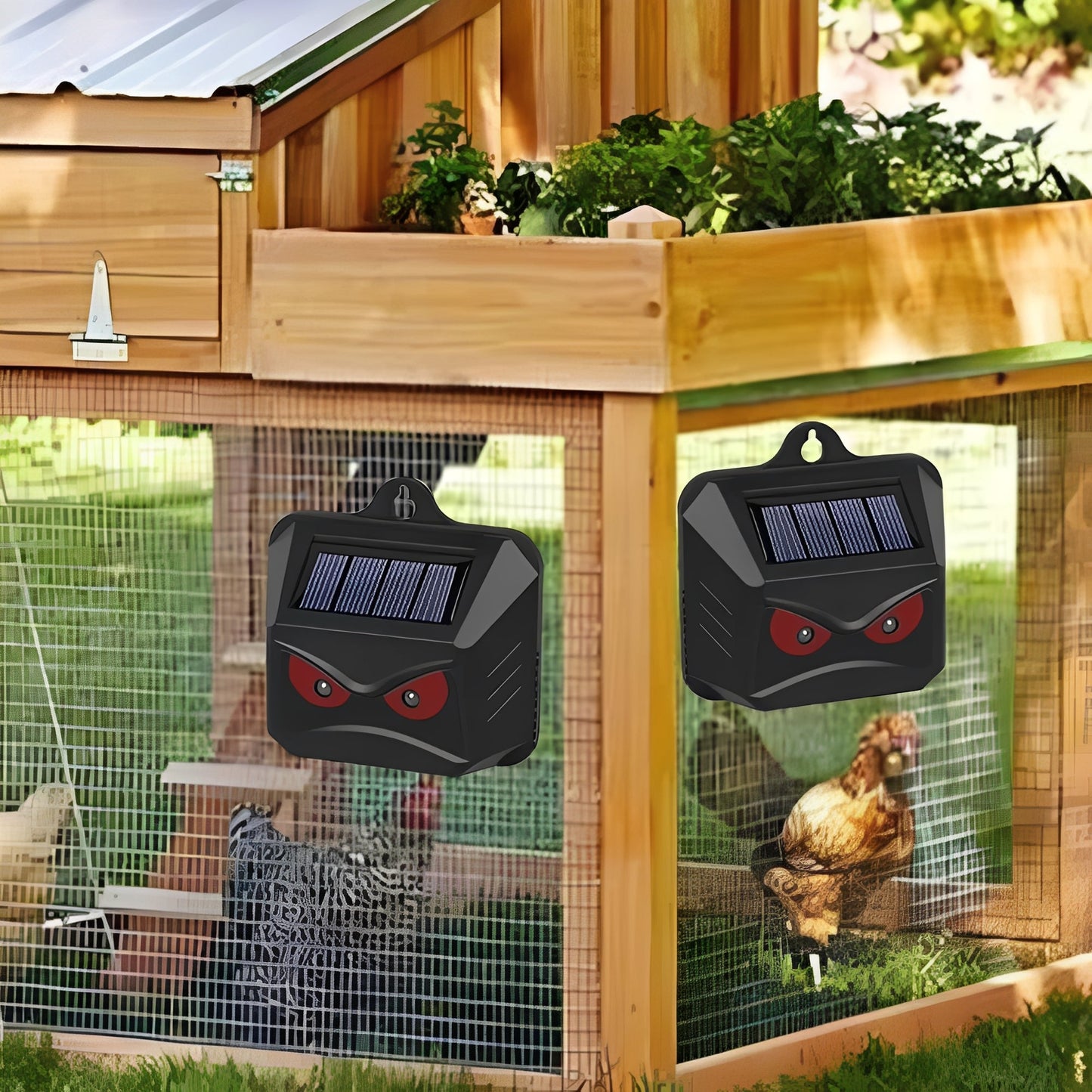 Répulsif Solaire Ultrasonique Antiparasitaire d'Extérieur, Lot de 2
