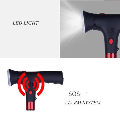 Canne pliable et portable avec lumière DEL et alarme