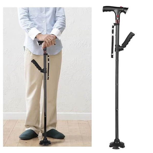 Canne pliable et portable avec lumière DEL et alarme