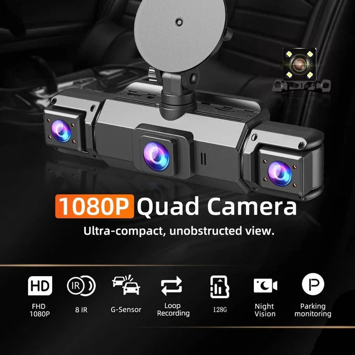 Caméra de tableau de bord double HD pour voiture avec vision nocturne Wi-Fi