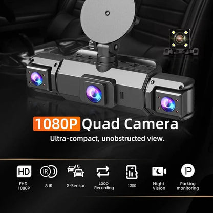 Caméra de tableau de bord double HD pour voiture avec vision nocturne Wi-Fi