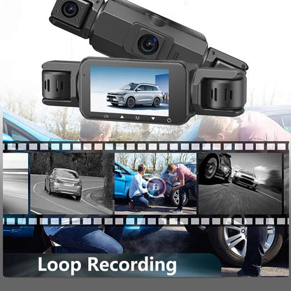 Caméra de tableau de bord double HD pour voiture avec vision nocturne Wi-Fi