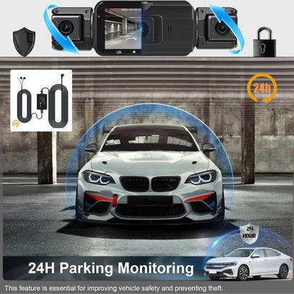 Caméra de tableau de bord double HD pour voiture avec vision nocturne Wi-Fi