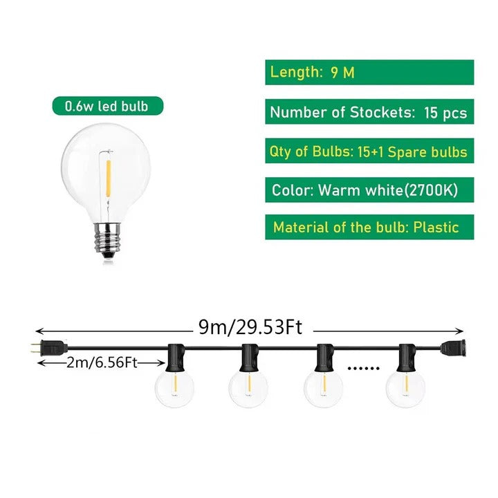 Guirlande lumineuse solaire colorée pour patio