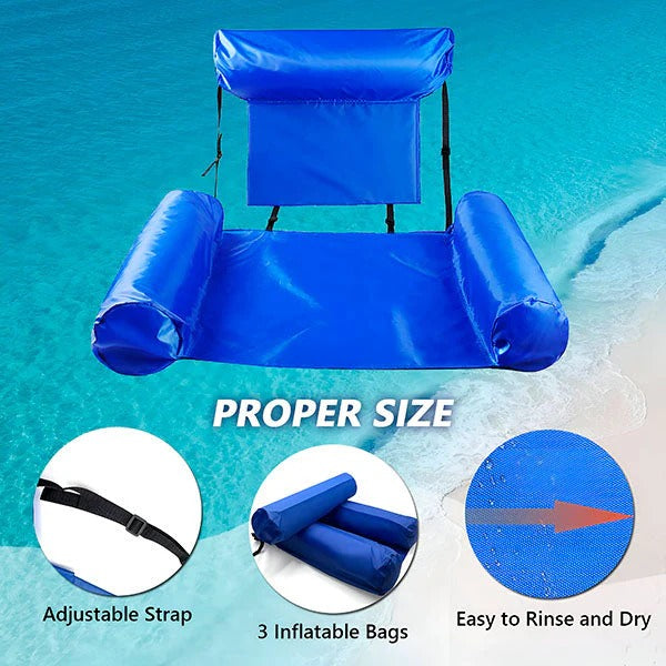 Flotteur de piscine confortable avec dossier et porte-gobelet