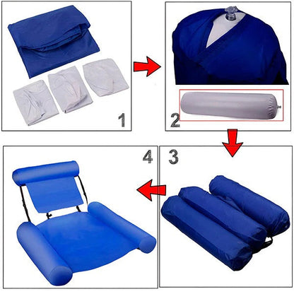 Flotteur de piscine confortable avec dossier et porte-gobelet