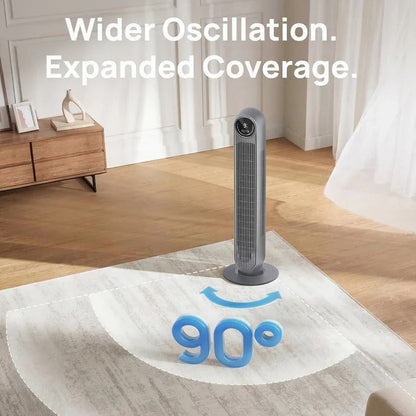 AirFlowMax | Bladeless Tower Fan with 8 Speed Options & 4 Modes | Whisper-Quiet Operation for Peaceful Living
