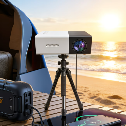 Mini projecteur compact | Cinéma maison portable 1080P avec haut-parleur intégré pour une clarté époustouflante