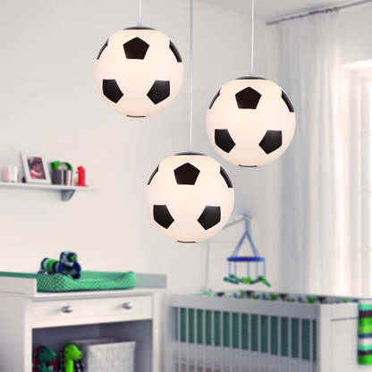 Kids Sports Flush Mount Light 12-Inch Dimmable LED Glass Fixture Basketball Football Theme Bedroom Playroom Boys Girls Room Decor Overhead L