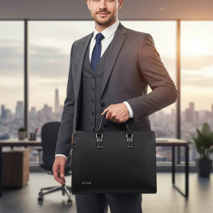Elegant Leather Messenger Bag | Spacious Design for 14-15 Inch Laptops | Versatile Carrying Options for Professionals