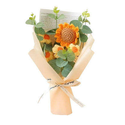 Magnifique composition de fleurs au crochet