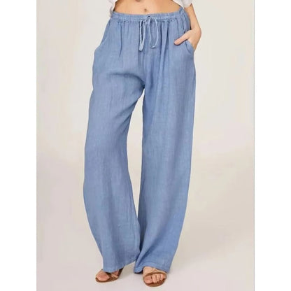 Pantalon en coton ample et confortable pour femme avec poches