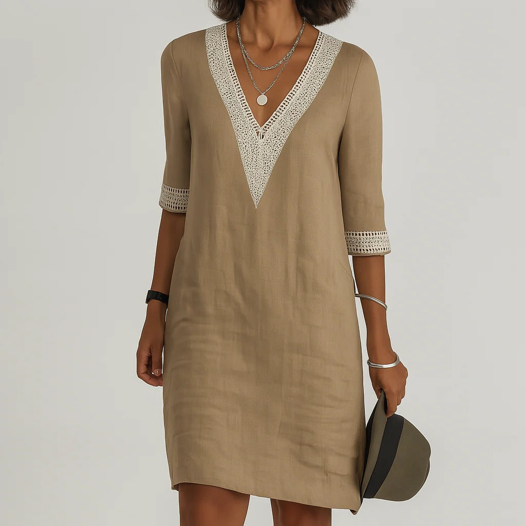 Robe midi d'été respirante pour femme avec poches