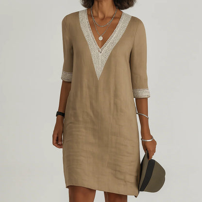 Robe midi d'été respirante pour femme avec poches