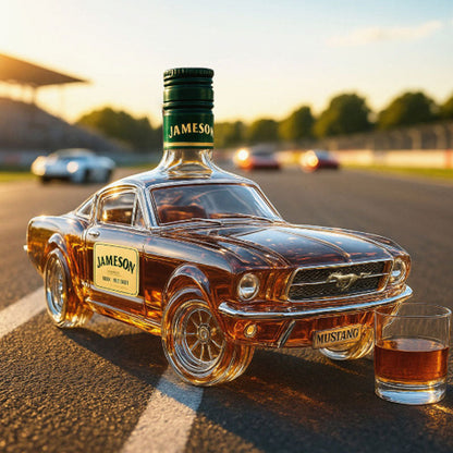 Muscle Car Glass Spirit Decanter for Whiskey, Bourbon & Liquor Display – Collectible Automotive Barware for Home Bar, Man Cave & Living Room