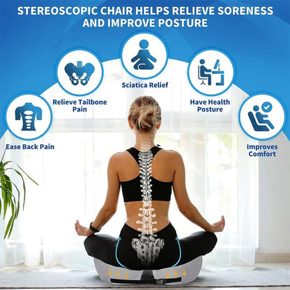 Coussin d'assise en mousse à mémoire de forme avec découpe pour le coccyx pour chaise de bureau, voiture et fauteuil roulant – Soutien ergonomique pour soulager les douleurs lombaires et des hanches
