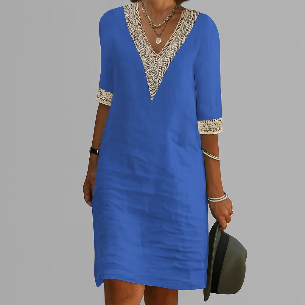 Robe midi d'été respirante pour femme avec poches