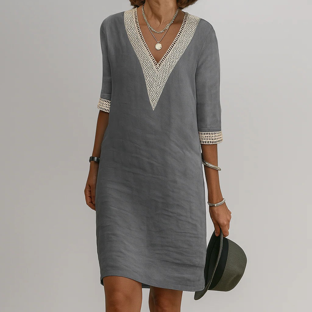 Robe midi d'été respirante pour femme avec poches