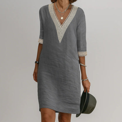 Robe midi d'été respirante pour femme avec poches
