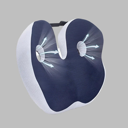 Comfort Cushion | Adjustable Memory Foam Seat Cushion with Non-Slip Base | Ergonomic Design for Sit Bone Relief