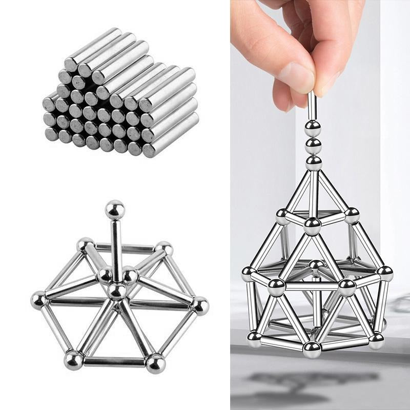 Jeu de construction magnétique amusant et kit de tiges à assembler soi-même