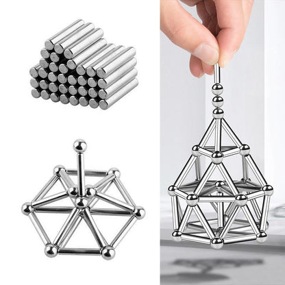 Jeu de construction magnétique amusant et kit de tiges à assembler soi-même