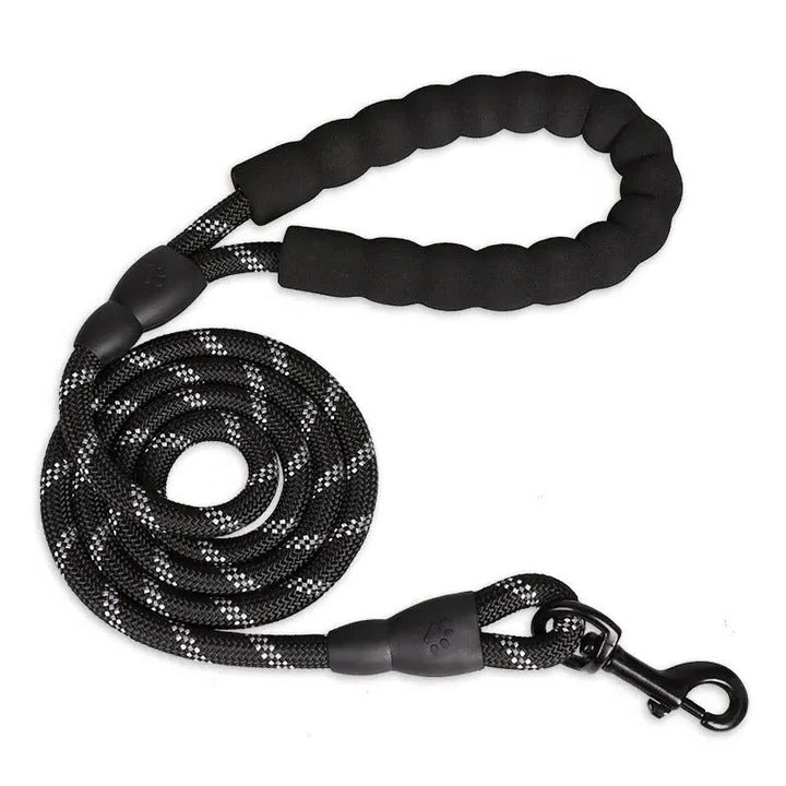 Laisse pour chien à prise confortable avec ligne de sécurité réfléchissante